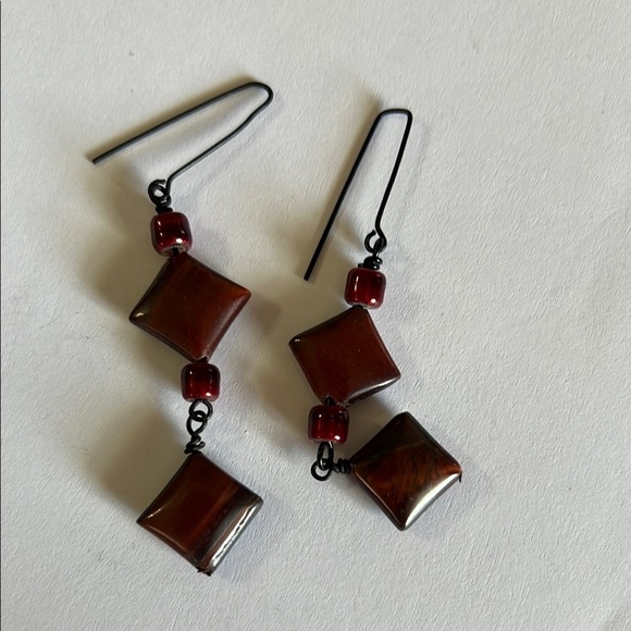 Steampunk Silver and Brown Gear Necklace and Earring Set - Picture 4 of 4